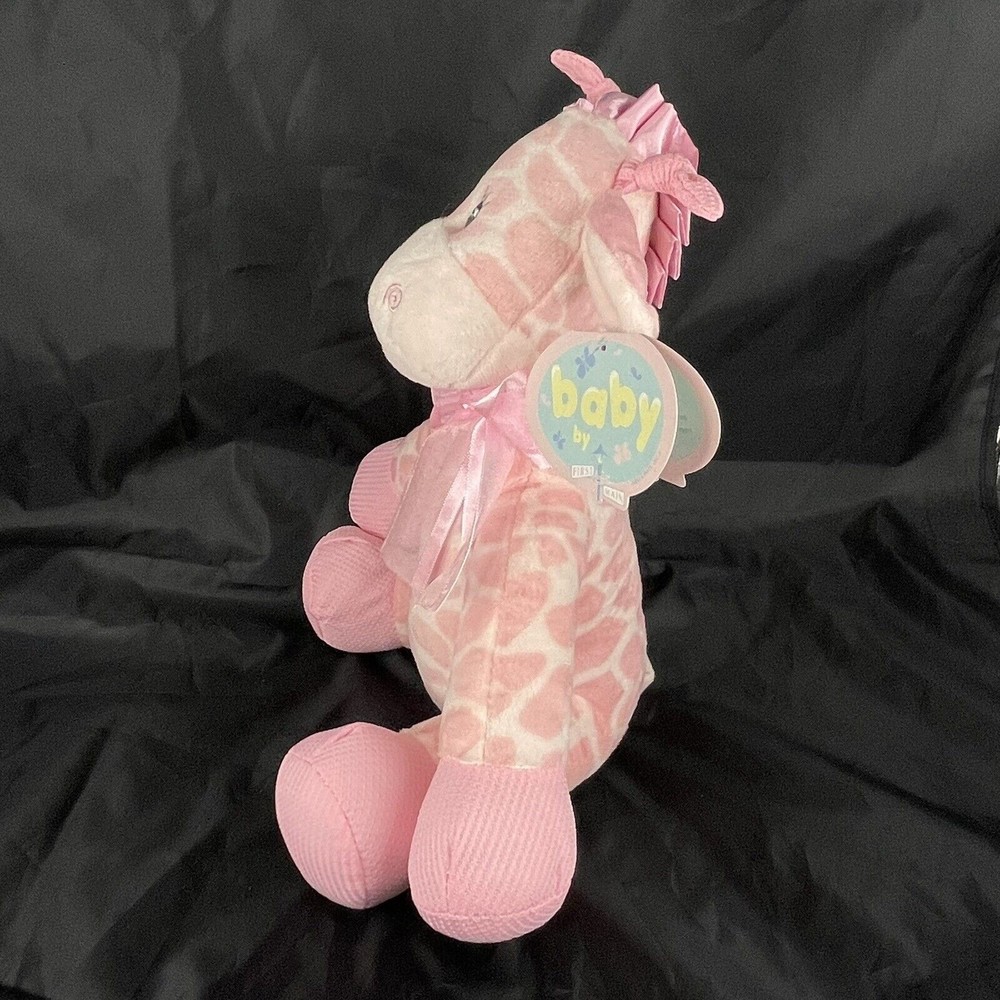 First And Main Jingles Pink Giraffe Baby Plush Rattle Stuffed Toy Soft Eye #2765 - Picture 3 of 12